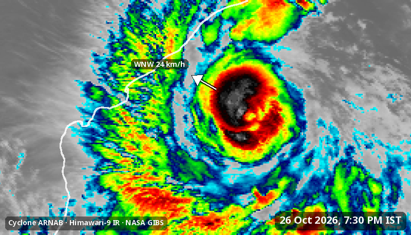 Latest infrared satellite image of the storm